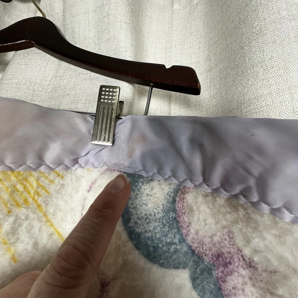 Vintage Rainbow‎ Cloud Sun Fleece Baby Blanket Lavender Satin Trim Retro Nursery